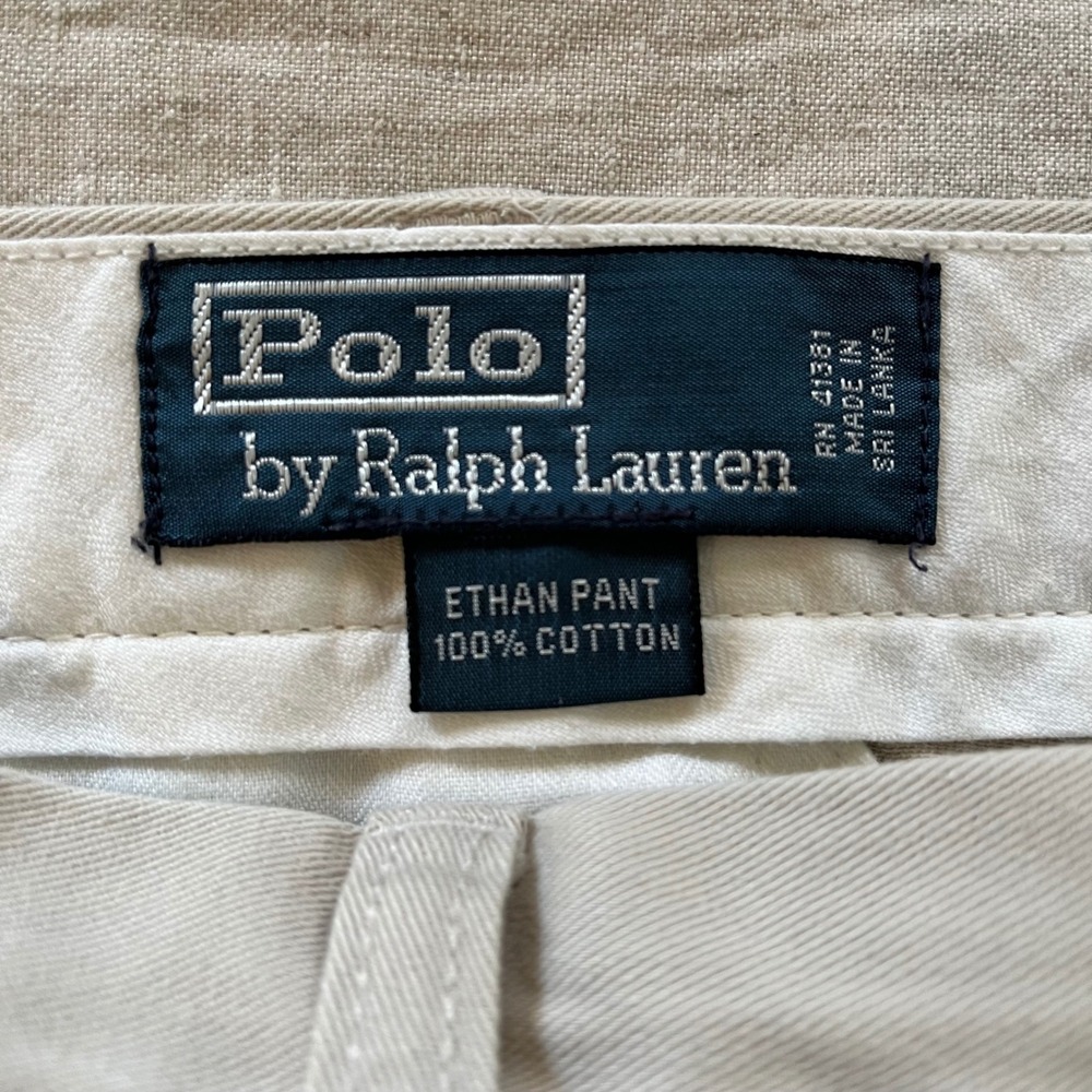Vintage Polo Ralph Lauren Pleated Chino Pants Mens 35 - Picture 5 of 11